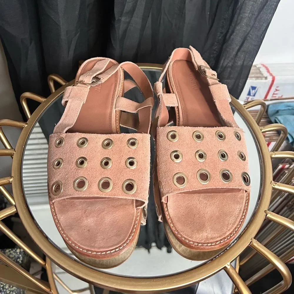 J.Crew Grommet Slingback Suede Sandals